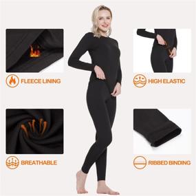 img 2 attached to JTANIB Thermal Underwear Women Fleece