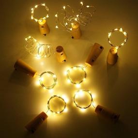 img 1 attached to 🍷 10 Pack of 15 LED Wine Bottle Cork Lights - Fairy Mini String Lights with Copper Wire - Battery Operated Starry Lights for DIY, Christmas, Halloween, Wedding, Party - Indoor & Outdoor Use (Pack of 10, Warm White)