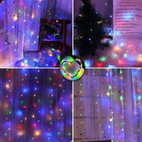 img 2 attached to YONISO Multicolor Christmas String Lights 300 LEDs - Curtain Style, Remote Control, USB Powered, 8 Twinkle Modes - Perfect for Xmas Tree, Bedroom, Party, Wedding, Indoor Decorations