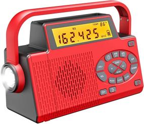 img 4 attached to 🔋 Solar Hand Crank Emergency Weather Radio with AM/FM/NOAA, 3W LED Flashlight, Reading Light, SOS, and 5000mAh Power Bank for Cellphone Charging (RED)