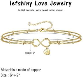 img 2 attached to IEFSHINY Gold Tiny Dainty Bracelets for Women - Infinity Initial Bracelets - Endless Love Symbol - Satellite Chain - Handmade Heart Initial Charm Bracelet - Best Friend Valentine Gifts for Wife