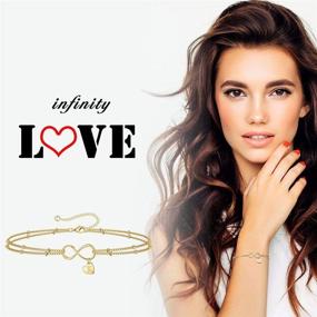 img 3 attached to IEFSHINY Gold Tiny Dainty Bracelets for Women - Infinity Initial Bracelets - Endless Love Symbol - Satellite Chain - Handmade Heart Initial Charm Bracelet - Best Friend Valentine Gifts for Wife