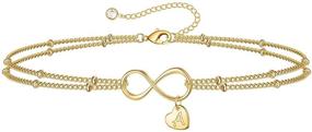 img 4 attached to IEFSHINY Gold Tiny Dainty Bracelets for Women - Infinity Initial Bracelets - Endless Love Symbol - Satellite Chain - Handmade Heart Initial Charm Bracelet - Best Friend Valentine Gifts for Wife
