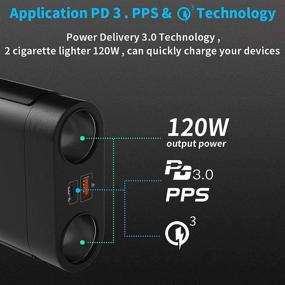 img 3 attached to 🔌 Powerful 120W USB C Car Charger with Cigarette Lighter Socket Splitter - Fast Charging for iPhone, MacBook, GPS, Dashcam, Radar Detector - USB-C PD 3.0 and QC-3.0 Ports