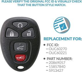 img 1 attached to Keyless2Go 5 Button Car Key Replacement - Self-Programming, 2 Pack (15913415, OUC60270, OUC60221)