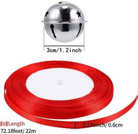 img 3 attached to Gejoy Christmas Craft Bells: 9 Pieces Star Cutouts Jingle Bells with Red Ribbon Roll for Festive Decorations