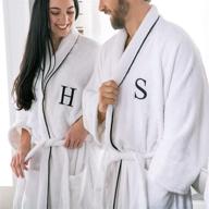 🛁 premium monogrammed egyptian cotton bath robe - white adult unisex bathrobe, size l/xl, t - shop now! logo
