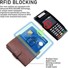 img 2 attached to 📱 Premium Trifold Billfold: Genuine Leather Wallet with Enhanced Blocking Technology