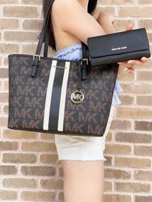 img 3 attached to 👜 Stylishly Chic: Michael Kors Carryall Graphic Saffiano Women's Handbags & Wallets