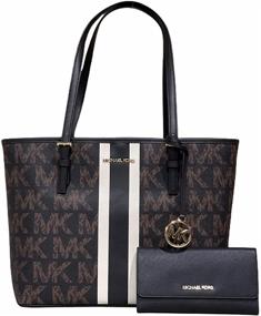 img 4 attached to 👜 Stylishly Chic: Michael Kors Carryall Graphic Saffiano Women's Handbags & Wallets