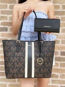 img 1 attached to 👜 Stylishly Chic: Michael Kors Carryall Graphic Saffiano Women's Handbags & Wallets