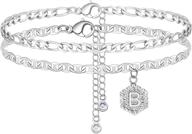 💎 girls' jewelry: layered initial bracelets and anklets with personalized initials logo