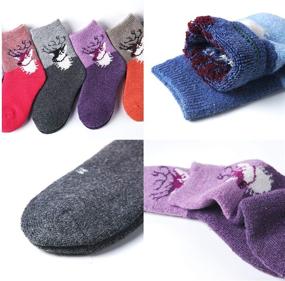 img 1 attached to 🧦 Теплые и уютные зимние детские носки Volupte с животными, идеально подходящие для одежды девочек
