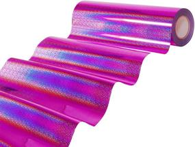 img 1 attached to V2 HTV Holographic Chrome Flake Heat 🌈 Transfer Vinyl Film (Pink, 10 inches x 3 feet)