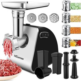 img 4 attached to 🔪 Nictemaw Multifunctional Electric Meat Grinder and Slicer Combo - 9-IN-1 with Sausage Stuffer, Salad Maker, Shredder, 4 Stainless Steel Blades, 2000W