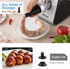 img 2 attached to 🔪 Nictemaw Multifunctional Electric Meat Grinder and Slicer Combo - 9-IN-1 with Sausage Stuffer, Salad Maker, Shredder, 4 Stainless Steel Blades, 2000W