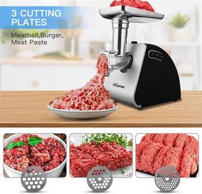 img 3 attached to 🔪 Nictemaw Multifunctional Electric Meat Grinder and Slicer Combo - 9-IN-1 with Sausage Stuffer, Salad Maker, Shredder, 4 Stainless Steel Blades, 2000W