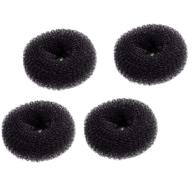 🏻 optimized 4-pack mini chignon hair doughnut shaper for kids, girls, short and thin hair - extra small hair bun maker (2.4 inch, black) logo