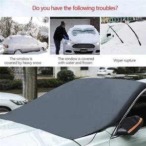 img 2 attached to 🚗 Seametal Car Sun Shade - Windshield Cover for Ice, Snow, and Frost Protection, with Side Mirror Covers and Hooks - Fits Cars, Trucks, Vans, SUVs, and MPVs - 96x57 inches