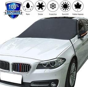 img 4 attached to 🚗 Seametal Car Sun Shade - Windshield Cover for Ice, Snow, and Frost Protection, with Side Mirror Covers and Hooks - Fits Cars, Trucks, Vans, SUVs, and MPVs - 96x57 inches