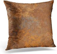 🛋️ emvency high resolution rustic decorative pillowcase - 20 x 20 inches, brown copper old rusty metal design, perfect for sofa, bedroom, car логотип