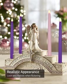 img 2 attached to 🕯️ Flameless Advent Candles by SHYMERY – Set of 4 Purple & Pink LED Taper Candles with Remote Timer, Real Wax Battery Operated for Outdoor Centerpieces, Wreaths, Thanksgiving, Christmas and More