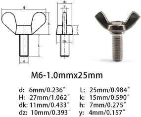 img 1 attached to Винты-бабочки из нержавеющей стали M6 1 0X25Mm