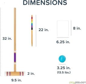 img 2 attached to 🏞️ Lawn Croquet Set for Children & Families - 6 Player Game with 6 Mallets, 6 Balls, 9 Wickets, 2 Stakes & Carry Bag