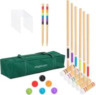 🏞️ lawn croquet set for children & families - 6 player game with 6 mallets, 6 balls, 9 wickets, 2 stakes & carry bag логотип