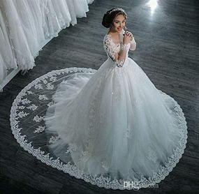 img 1 attached to Fanciest Sleeve Wedding Dresses for Stylish Women's Clothing