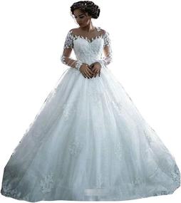 img 4 attached to Fanciest Sleeve Wedding Dresses for Stylish Women's Clothing