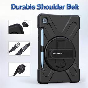 img 1 attached to 📱 BRAECNstock Samsung Galaxy Tab S6 Lite Case 2020 SM-P610/P615 | Heavy Duty Shockproof Case with Kickstand, Hand Strap, Shoulder Strap, and Pen Holder for Galaxy Tab S6 Lite 10.4" - Black