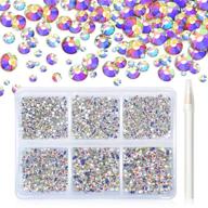 💅 1880pcs ab nail rhinestones: crystals, gems, and flatback rhinestones for nail art decorations. includes dotting pen and storage organizer box. perfect 3d nail jewels for exquisite nail designs. logo