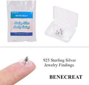 img 2 attached to 🔒 925 Sterling Silver Earring Backs with Rubber Pad - BENECREAT Bullet Clutch Earring Safety Backs for Jewelry Findings (Pack of 3 Pairs)