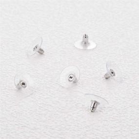 img 1 attached to 🔒 925 Sterling Silver Earring Backs with Rubber Pad - BENECREAT Bullet Clutch Earring Safety Backs for Jewelry Findings (Pack of 3 Pairs)