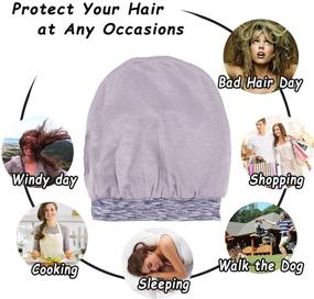 img 2 attached to 💤 Enhance Your Beauty Sleep with Sleep Slap Night Cap: Women's Adjustable Satin Silk Hair Wrap