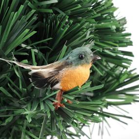 img 3 attached to Nuxn 12pcs Robin Bird Figures: Festive Artificial Feather 🐦 Decorations for Christmas Tree Ornaments, Crafts, Fairy Gardens & More