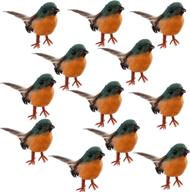 nuxn 12pcs robin bird figures: festive artificial feather 🐦 decorations for christmas tree ornaments, crafts, fairy gardens & more logo