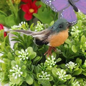img 1 attached to Nuxn 12pcs Robin Bird Figures: Festive Artificial Feather 🐦 Decorations for Christmas Tree Ornaments, Crafts, Fairy Gardens & More