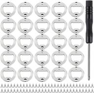 🔑 25 set diy bottle opener insert kits with rustproof inserts, screws, and screwdriver - ideal hardware accessories for resin mold bottle opener (silver 25) logo