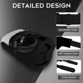 img 2 attached to 🎮 Гамбургерный ремень Seltureone: совместимый с Oculus Quest 2, замена для Elite Strap, регулируемый и комфортный с головным подушкой для гарнитуры Quest 2 - черный.