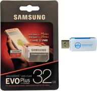 📷 карта памяти samsung 32 гб micro sdhc evo plus в комплекте для samsung galaxy tab s6, tab a 8.0 (2019), book2 - включает адаптер и всё кроме снтромболи sd, tf считыватель карты логотип