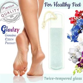 img 1 attached to 🦶 Gladzy Genuine Czech Glass Foot File - Effective Callus Remover, Professional Pedicure & Spa Scrubber for Rough Skin, Premium Toenail and Heels Care, Etched Surface with Varying Grit, EU Quality - Large Size