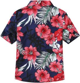 img 3 attached to 🌺 SSLR Girls' Hawaiian Shirt - Short Sleeve Button Down Top for Big Girls