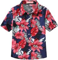 🌺 sslr girls' hawaiian shirt - short sleeve button down top for big girls logo