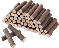 🌿 natural wood sticks twigs for crafts - mini log tree bark diy rustic home decoration, wood stems, vase filler, loose parts play materials, brown logo