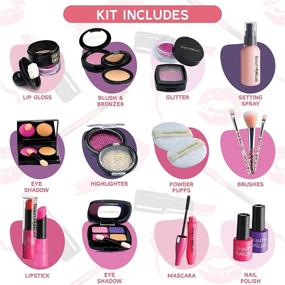 img 1 attached to 💄 Zippered Realistic Pretend Makeup Cosmetics: Deceptively Authentic Playset
