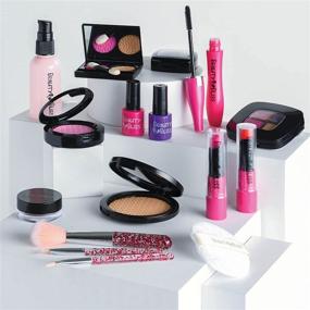 img 2 attached to 💄 Zippered Realistic Pretend Makeup Cosmetics: Deceptively Authentic Playset