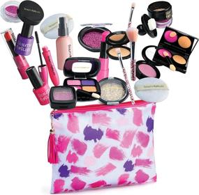 img 3 attached to 💄 Zippered Realistic Pretend Makeup Cosmetics: Deceptively Authentic Playset