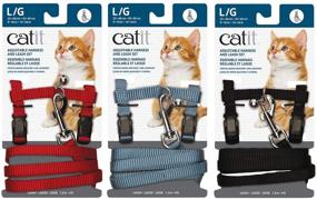 img 1 attached to 🐱 Catit Large Black Nylon Adjustable Cat Harness and Leash Set: Premium Comfort and Control for Your Feline Companion